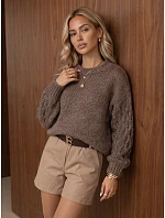 Dámský oversize svetr s copánkovým vzorem Fango FashionStreet MY2594