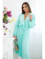 Šaty se lemem světle mátová model 20892529 - K-Fashion Šaty se lemem světle mátová model 20892529 - K-Fashion