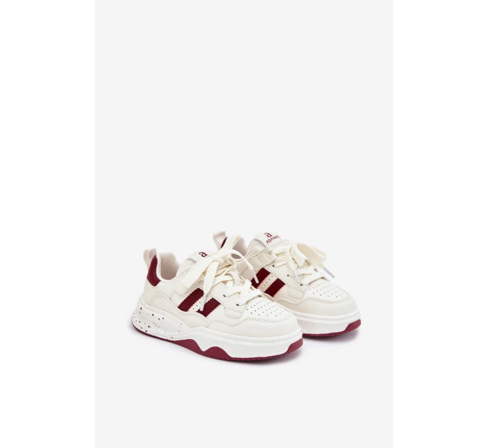 Dětské Tenisky Na Platformě Bežovo-Červené Grellio