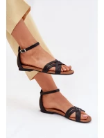 Dámské Kožené Sandály Na Plochém Podpatku Maciejka 07029-01 Černé