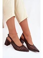 Dámské sandály na podpatku čokoládové model 22095121 - Boto