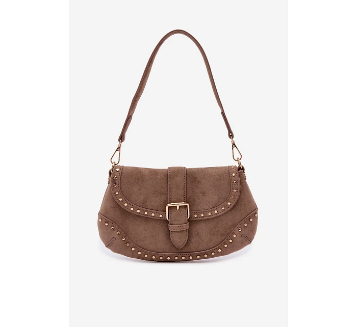 Eko semišová kabelka s cvočky tmavě béžová model 22111542 - Flora&Co