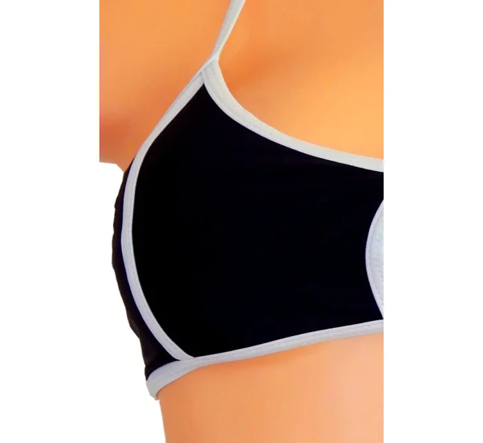 Dámské plavky dvoudílné sexy bikiny SULTRY polstrované košíčky zdobené bílými lemy černé - Černá - OEM Dámské plavky dvoudílné sexy bikiny SULTRY polstrované košíčky zdobené bílými lemy černé - Černá - OEM