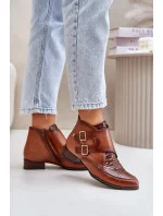Dámské kožené kotníkové boty model Hnědá Maciejka model 20739863 - Inello
