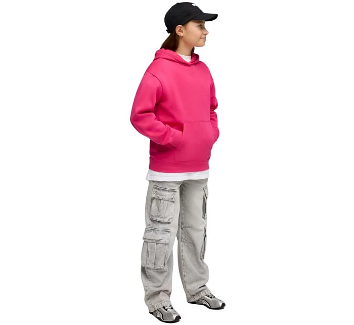 Dětská mikina s kapucí Puma ESS Centered Cat Logo Relaxed Hoodie fuchsia 692973 59