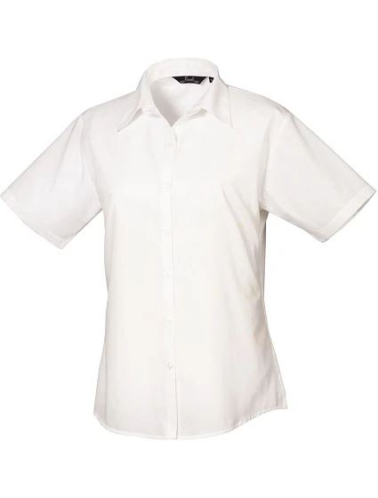 Premier PR 302 Popelínová halenka s krátkým rukávem 39.0302 white Premier PR 302 Popelínová halenka s krátkým rukávem 39.0302 white