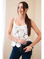 Dámská viskózová halenka bez rukávů s výstřihem do V džínová