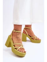 Módní sandály na vysokém podpatku s pásky model 21620468 - Boto Módní sandály na vysokém podpatku s pásky model 21620468 - Boto