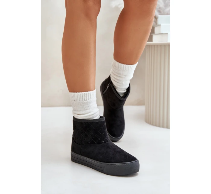 boty na zip s kožešinovou podšívkou Big Star černé model 21675210 - Big Star Shoes boty na zip s kožešinovou podšívkou Big Star černé model 21675210 - Big Star Shoes