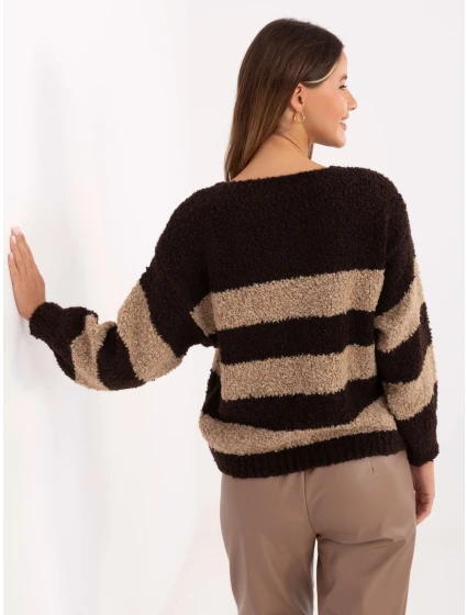 Sweter MI SW model 21441139 ciemny brązowy - FPrice Sweter MI SW model 21441139 ciemny brązowy - FPrice