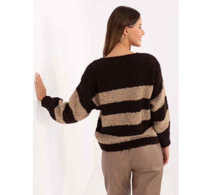 Sweter MI SW model 21441139 ciemny brązowy - FPrice Sweter MI SW model 21441139 ciemny brązowy - FPrice