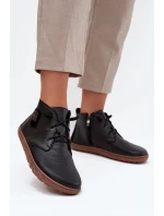 Dámské kožené barefoot polobotky s ozdobným detailem Zazoo – černé