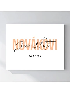 Personalizovaný magický fotoobraz v rámu - čtverec 40x50 - jména novomanželů