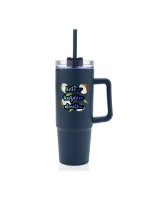 Personalizovaná termoska s průhledným víčkem s ovocem a textem 