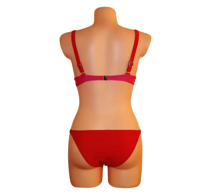 Dámské plavky dvoudílné bikiny 2COLOR dvoubarevné červené - Červená - OEM Dámské plavky dvoudílné bikiny 2COLOR dvoubarevné červené - Červená - OEM