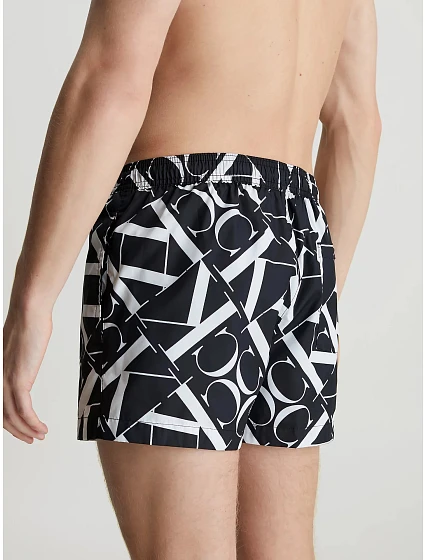 Pánské plavky černobílé s potiskem model 19701750 - Calvin Klein Pánské plavky černobílé s potiskem model 19701750 - Calvin Klein