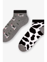 Krátké asymetrické dámské ponožky 034