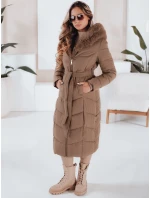 Dámská zimní dlouhá prošívaná bunda s umělou kožešinou FashionStreet TY5086