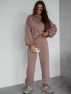 Dámská tepláková souprava s kapucí v barvě cappuccino, FashionStreet AY1214