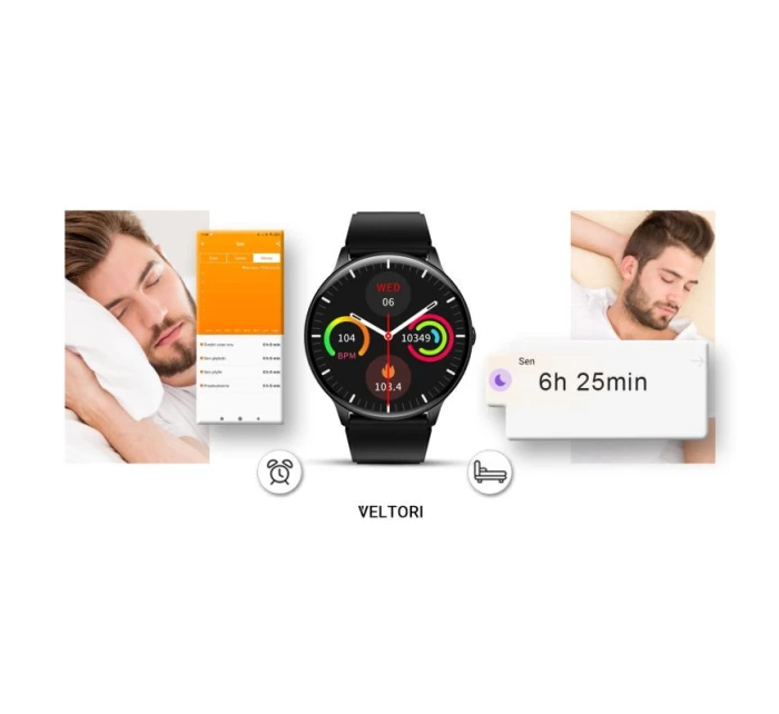 Černý silikonový řemínek model 21805559 - VELTORI