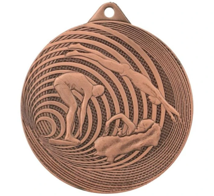 OCELOVÁ PLAVECKÁ MEDAILE FI 70 MMC3074 - BRONZOVÁ