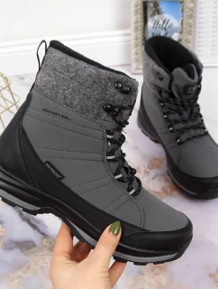 Zimní sněhové boty nepromokavé šedé DK