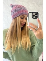 Fleecová čepice Melisa K241 fialová+červená Fleecová čepice Melisa K241 fialová+červená