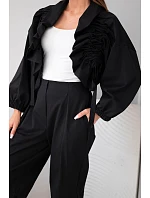 Dámský bavlněný komplet s model 22294794 mikinou a kalhotami černý - K-Fashion
