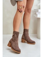 Zateplené dámské boty na podpatku hnědé Vailia Zateplené dámské boty na podpatku hnědé Vailia