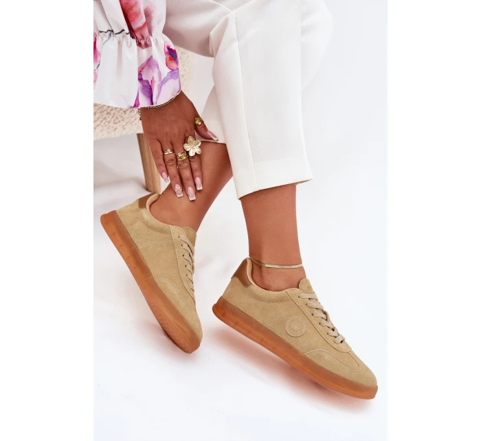 Dámské Semišové Sneakers Big Star RR274849 HI-POLY SYSTEM Béžové Dámské Semišové Sneakers Big Star RR274849 HI-POLY SYSTEM Béžové