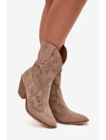 Dámské boty cowboy s ozdobou béžové Arlissima