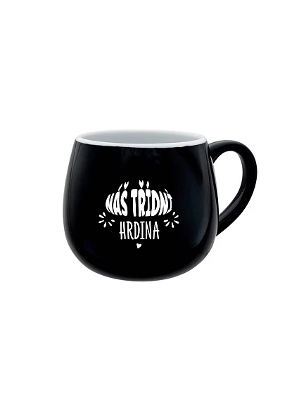 NÁŠ TŘÍDNÍ HRDINA - černý keramický hrníček 300 ml