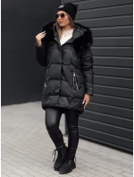 Dámská prošívaná zimní bunda s kapucí černá model 21980915 - Dstreet