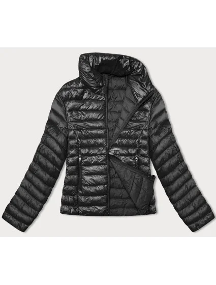 Černá dámská prošívaná bunda se stojáčkem model 20828099 - J.STYLE Černá dámská prošívaná bunda se stojáčkem model 20828099 - J.STYLE