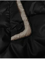 Černá dámská vesta s ozdobným prošíváním model 20943185 - S'WEST Černá dámská vesta s ozdobným prošíváním model 20943185 - S'WEST