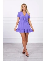 Šaty s vázaným výstřihem do V fialové Šaty s vázaným výstřihem do V fialové