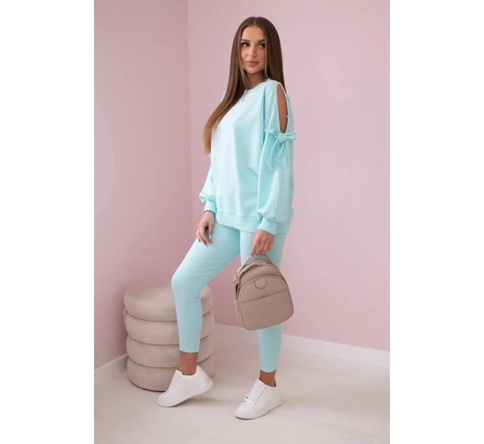 Sada mikiny s mašlí na rukávech a model 19747416 mincovna - K-Fashion