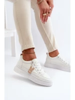 Tenisky Dámské Sportovní Na Platformě S Ozdobou Bílý VINCEZA 13613