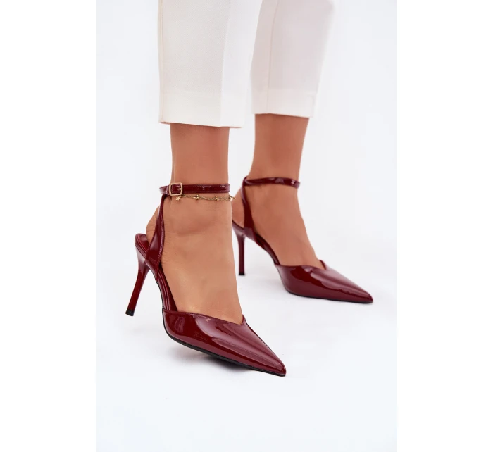 Lakované lodičky s patou bordové model 21794111 - Boto Lakované lodičky s patou bordové model 21794111 - Boto