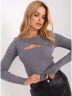 Sweter PM SW model 18955489 szary - FPrice Sweter PM SW model 18955489 szary - FPrice