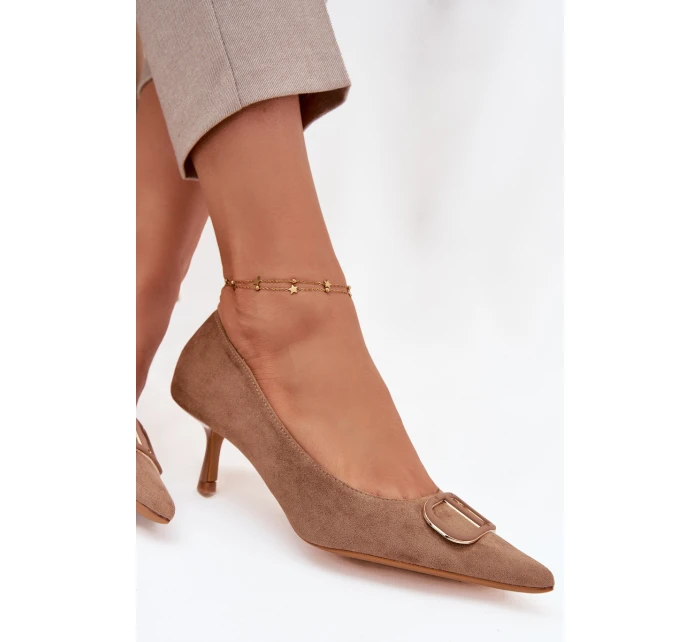 Dámské lodičky s dekorativním detailem Amelora – tmavě béžové Dámské lodičky s dekorativním detailem Amelora – tmavě béžové