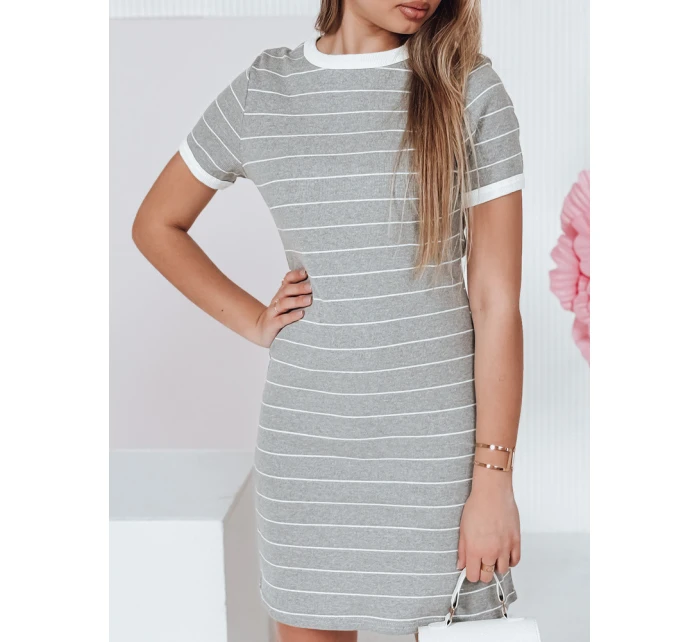 Dámské mini pruhované šaty FITLINES šedé FashionStreet EY2580