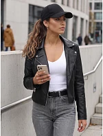 Dámská bunda ve stylu Ramones z ekologické kůže, černá, FashionStreet TY5717
