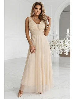 Dlouhé maxi šaty s třpytkami a hlubokým výstřihem model 22085443 - numoco basic