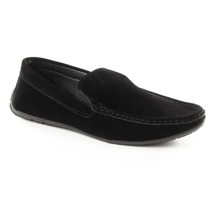 Pánské semišové prolamované mokasíny černé model 21904542 Pánské semišové prolamované mokasíny černé model 21904542