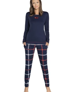 Italská móda Izera long length sp. barva:navy blue/print