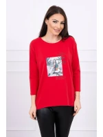 Halenka s potiskem Star Style červená Halenka s potiskem Star Style červená