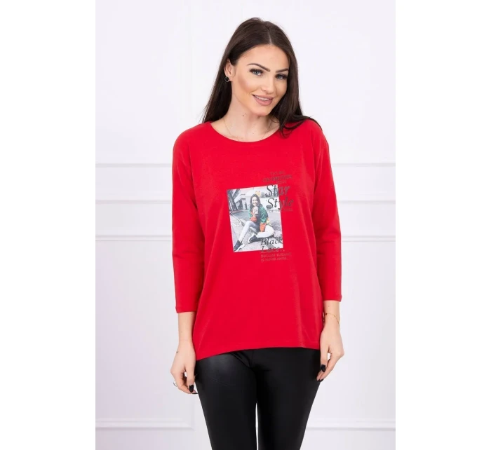 Halenka s potiskem Star Style červená Halenka s potiskem Star Style červená