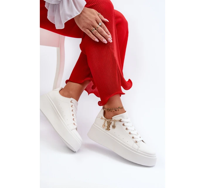 Dámské tenisky s ozdobou Bílé model 21659061 - Boto Dámské tenisky s ozdobou Bílé model 21659061 - Boto