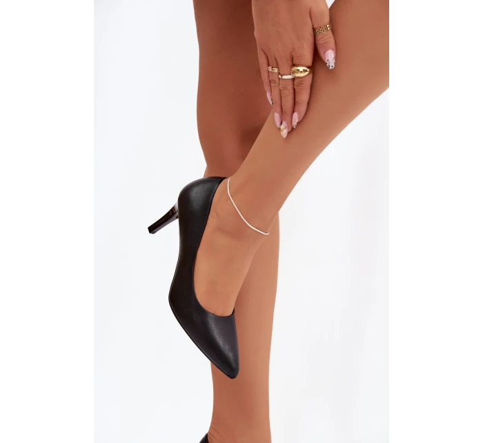 Kožené lodičky model 21821724 Černé - SERGIO LEONE Kožené lodičky model 21821724 Černé - SERGIO LEONE